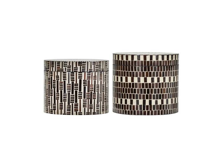 Lot de 2 boîtes de rangement en bambou brun Lango