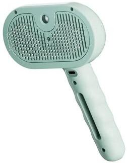 Inspired Finds 3 in 1 Electric Pet Grooming Brush With Steam Spray, Massage & De Shedding Comb green