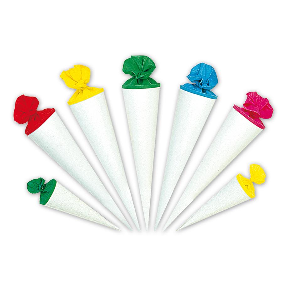 Magni NESTLER GMBH Bastelschultüten weiss 35cm rund 5fach sortiert (35 cm) (32828054)