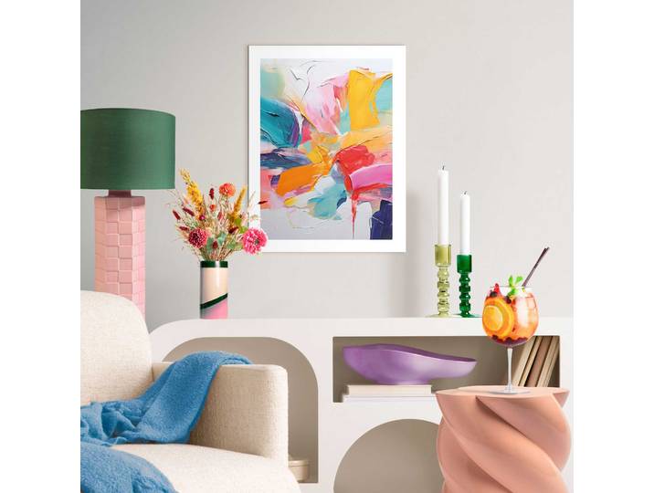 Bild mit Rahmen REINDERS Paint Colourful , bunt (farbe bild(er): bunt), B:30cm H:40cm T:1,6cm, Holzwerkstoff, Bilder, Bild mit Rahmen