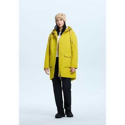 Funktionsparka ICEPEAK "ICEPEAK ALPENA", Damen, Gr. 40, gelb, Obermaterial: 100% Polyester, Jacken, wasserdicht, winddicht, atmungsaktiv, mit fester Kapuze
