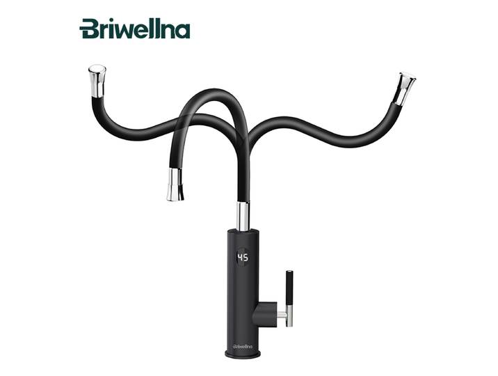 Robinet électrique Briwellna avec bec universel, chauffe-eau 220V, robinet chauffant de cuisine, chauffe-eau instantané, robinet en acier inoxydable