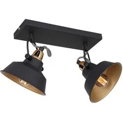 Deckenleuchte Schlafzimmerleuchte Deckenstrahler Schwarz Gold Spots verstellbar