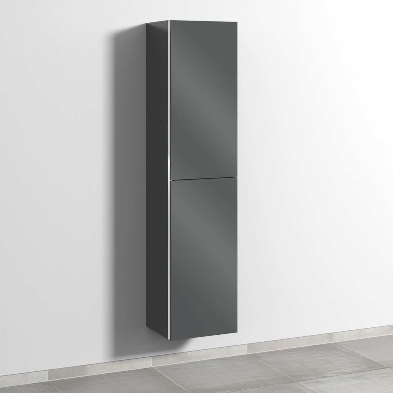Sanipa 3way Hochschrank mit 2 Türen, Anthrazit-Glanz BS09579