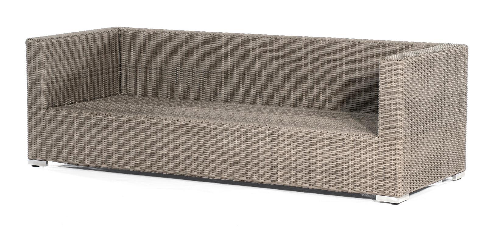 MUESING Lounge-3-Sitzer Sofa Residence PE-Kunsts toffgeflecht stone-grey Aluminium-Gestel 16906082