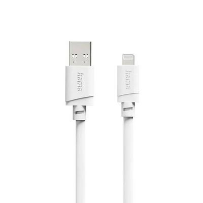 Hama USB-Ladekabel USB 2.0 Apple Lightning Stecker, USB-A Stecker 1m Weiß 00201800