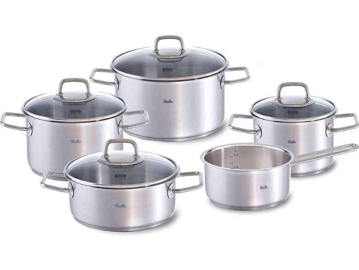Topf-Set FISSLER Viseo , silber (silberfarben), Töpfe, Topf-Set, Made in Germany,Induktionsgeeignet