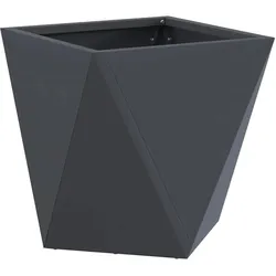 Helloshop26 - Moderner Outdoor-Pflanzkasten 30 x 30 x 30 cm wetterfest elegantes Design aus anthrazitfarbenem Stahl