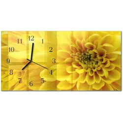 WANDUHR aus Glas 60x30 cm - Chrysantheme