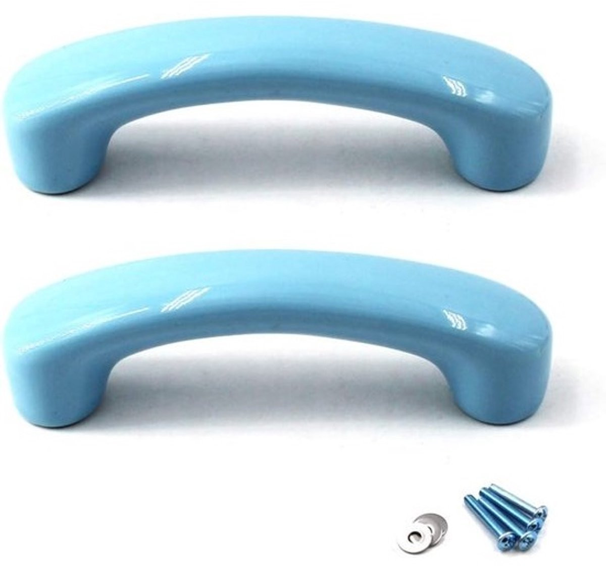 Keramische Knop Handgrepen voor Kinderen - 2 Stuks Blauw