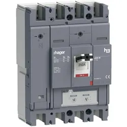 Hager HMJ251DR h3 x630 TM ADJ 4P4D 250A 50kA Leistungsschalter, Relais