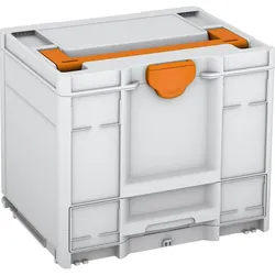 Tanos systainer3 Combi M 337 lichtgrau (RAL 7035), Verschluss tieforange (RAL 2011), Griff tieforange (RAL 2011) - 83550048.124