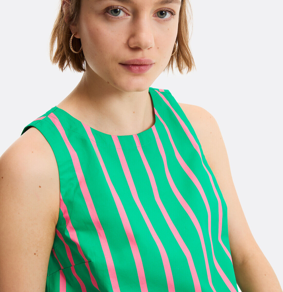 LA REDOUTE COLLECTIONS Top col rond sans manches rayé