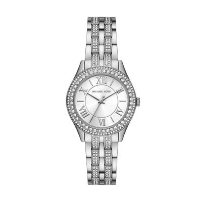 Quarzuhr MICHAEL KORS "Harlowe", silber (edelstahlfarben), Armbanduhren, Damen, Quarzuhr, Armbanduhr, Edelstahlarmband, analog, Glassteine