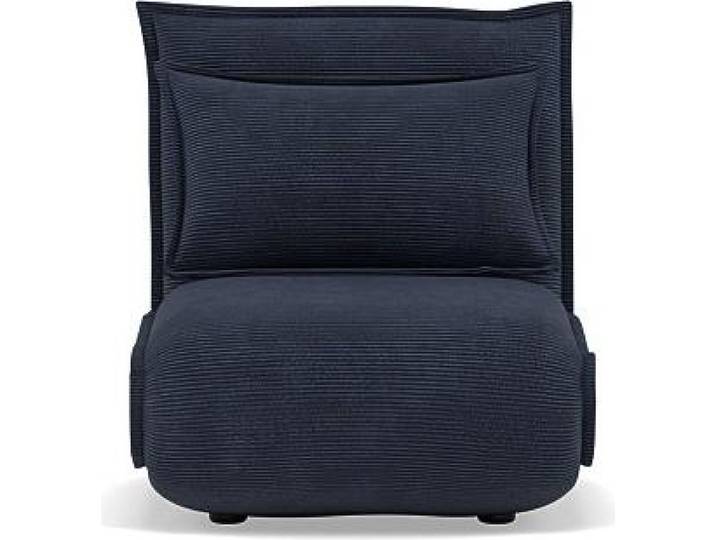 Best Mobilier Candice - Banquette 1 place convertible clic-clac en velours côtelé \, Bleu nuit
