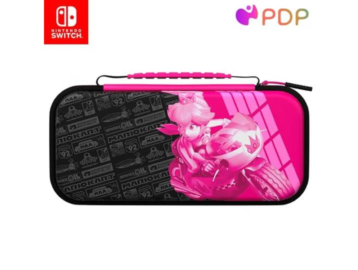 PDP Travel Case Plus GLOW Grand Prix Peach Nintendo Switch