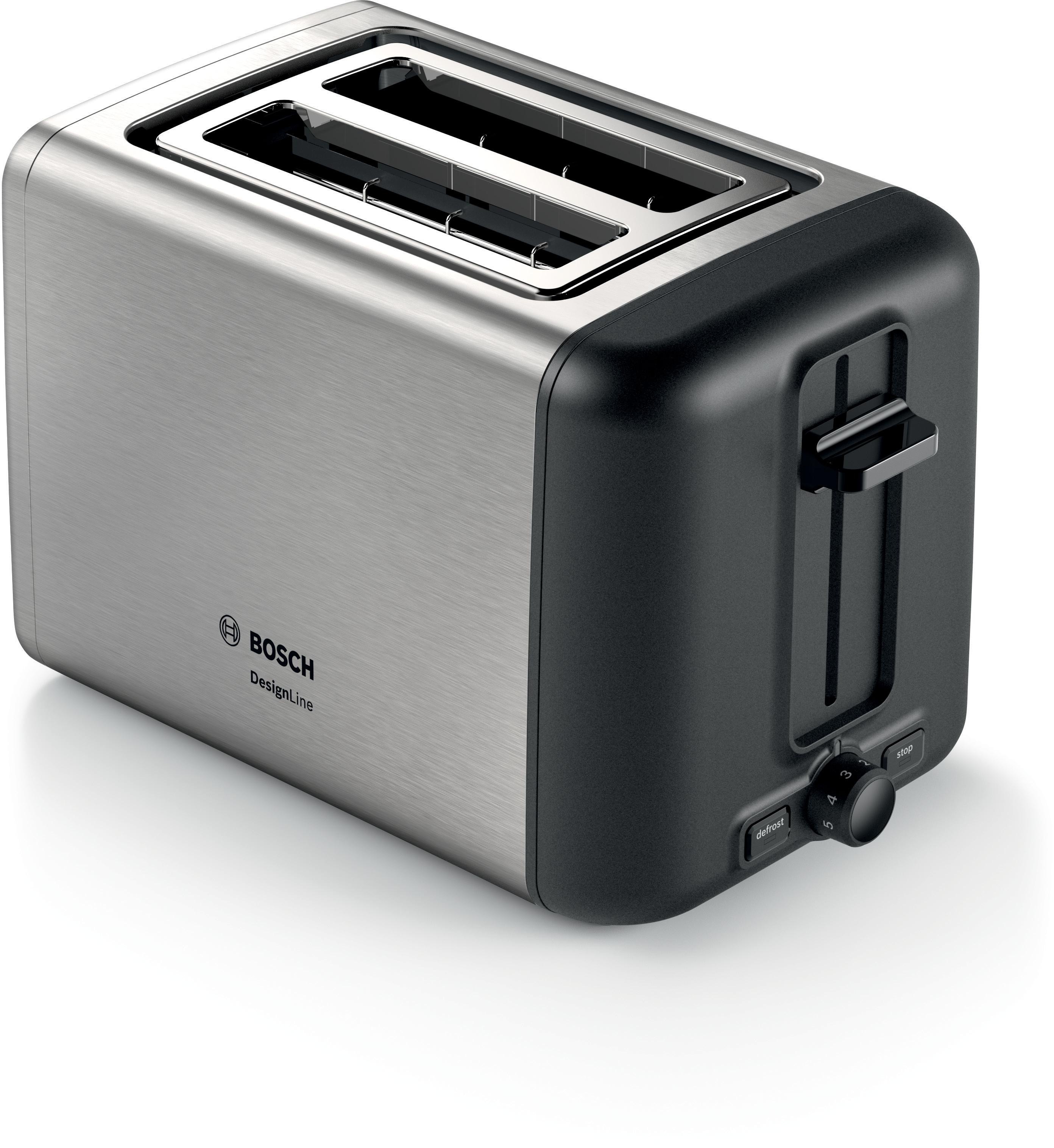 Bosch TAT3P420DE Toaster Kompakt DesignLine Edelstahl / schwarz
