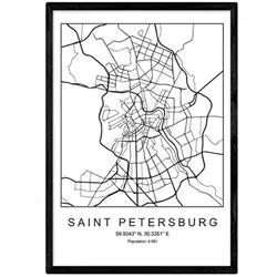 POSTER Sankt Petersburg Skandinavischen Stil A3 Rahmenlos