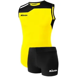 MIKASA Volleyball Trikot Set Damen gelb/schwarz/weiß S