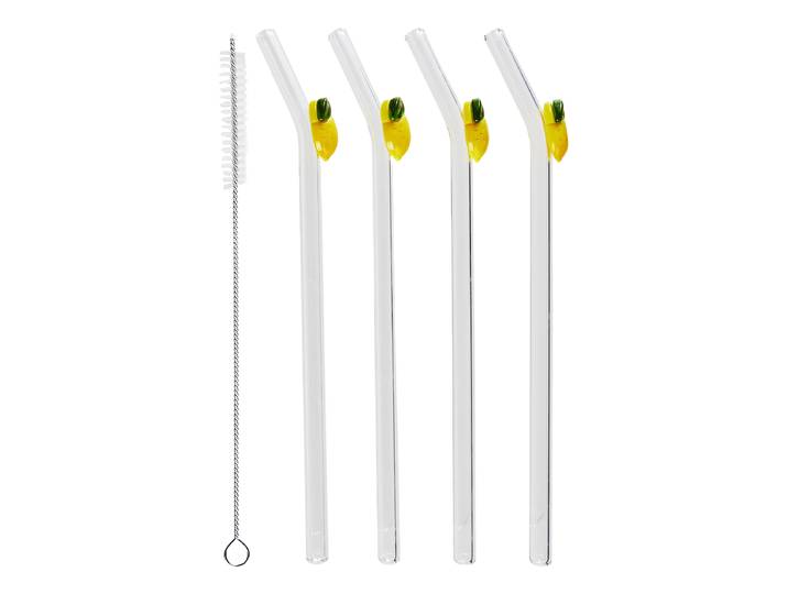 Trinkhalm-Set Zitrone 0 x 20 x 0cm Durchsichtig/Durchsichtig