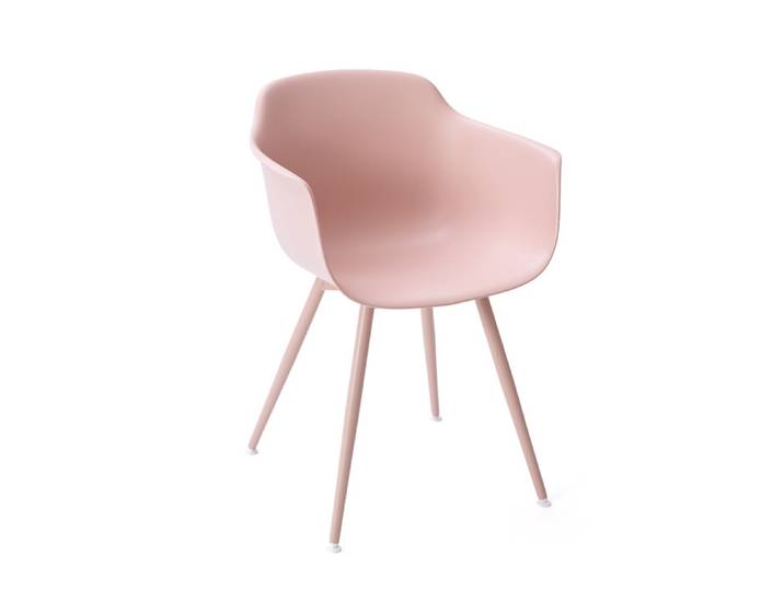 Armlehn-Stuhl Alba rosa Sitz/Beine 57x80x52 cm