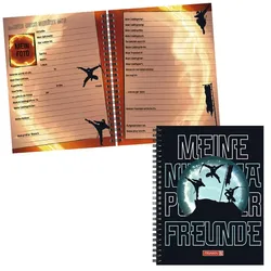 Brunnen Ninja Power Freundebuch ca. DIN A5 liniert schwarz/blau