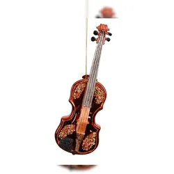 Christmas Decorations Christbaumschmuck Glas 20cm Geige Figur zum Aufhängen - Weihnachtsbaum Anhänger Weihnachten Weihnachtsbaumschmuck Musik Instrument Violine Braun