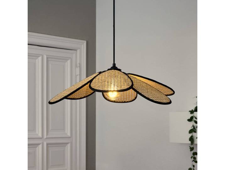 OSRAM Hängelampe Decor Rattan Daisy, dimmbar, creme / amber, für Wohn- / Esszimmer, Holz, Mediterran, Pendelleuchte