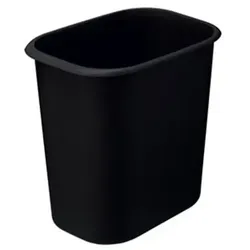 Papierkorb GRISU PLASTIC aus Kunststoff schwarz 14 L rechteckiger Mülleimer, ohne Deckel, feuerhemmend