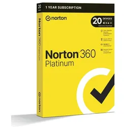 Norton 360 Platinum, 20 Geräte, 12 Monate – 100 GB Cloud-Backup + VPN