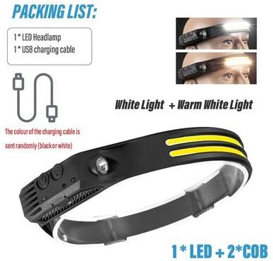 Uplift Essentials Wide Beam Induction LED Sensor Headlamp 2x Cob