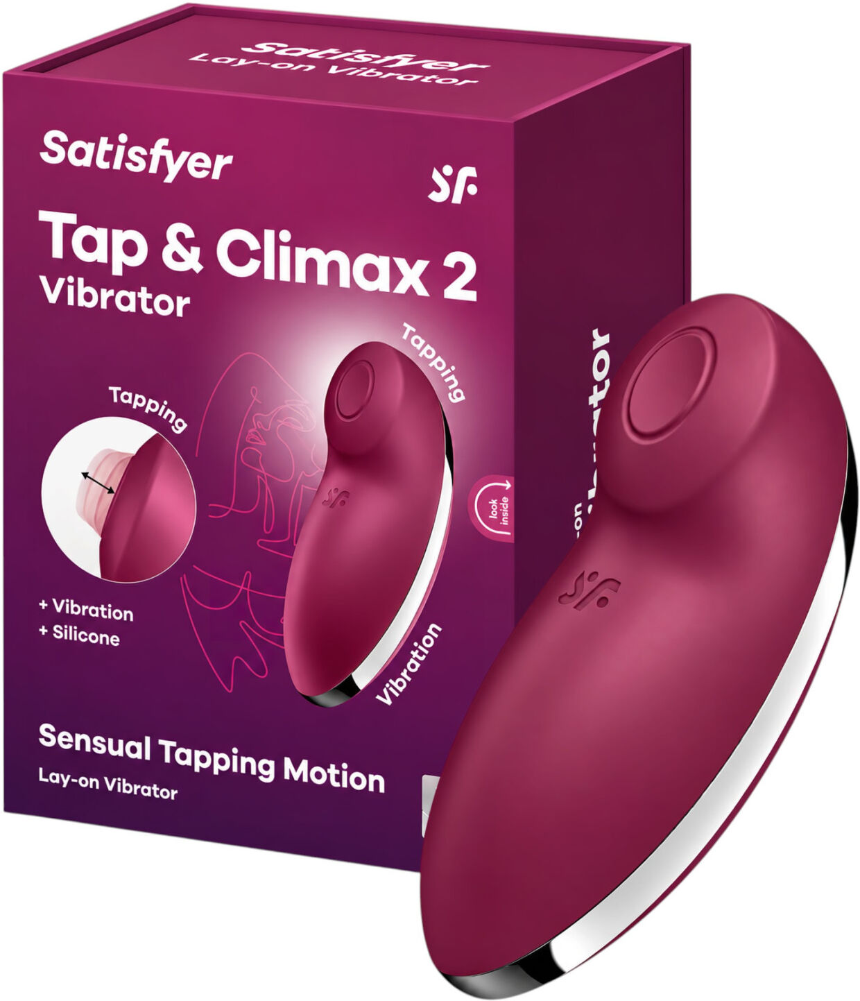Satisfyer Tap & Climax 2 - 2-I-1 Klitorisstimulator Og Vibrator (Rød)