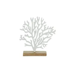 Dekoobjekt Koralle   ¦ weiß ¦ Aluminium,MDF ¦ Maße (cm): B: 24 H: 27 T: 6.0