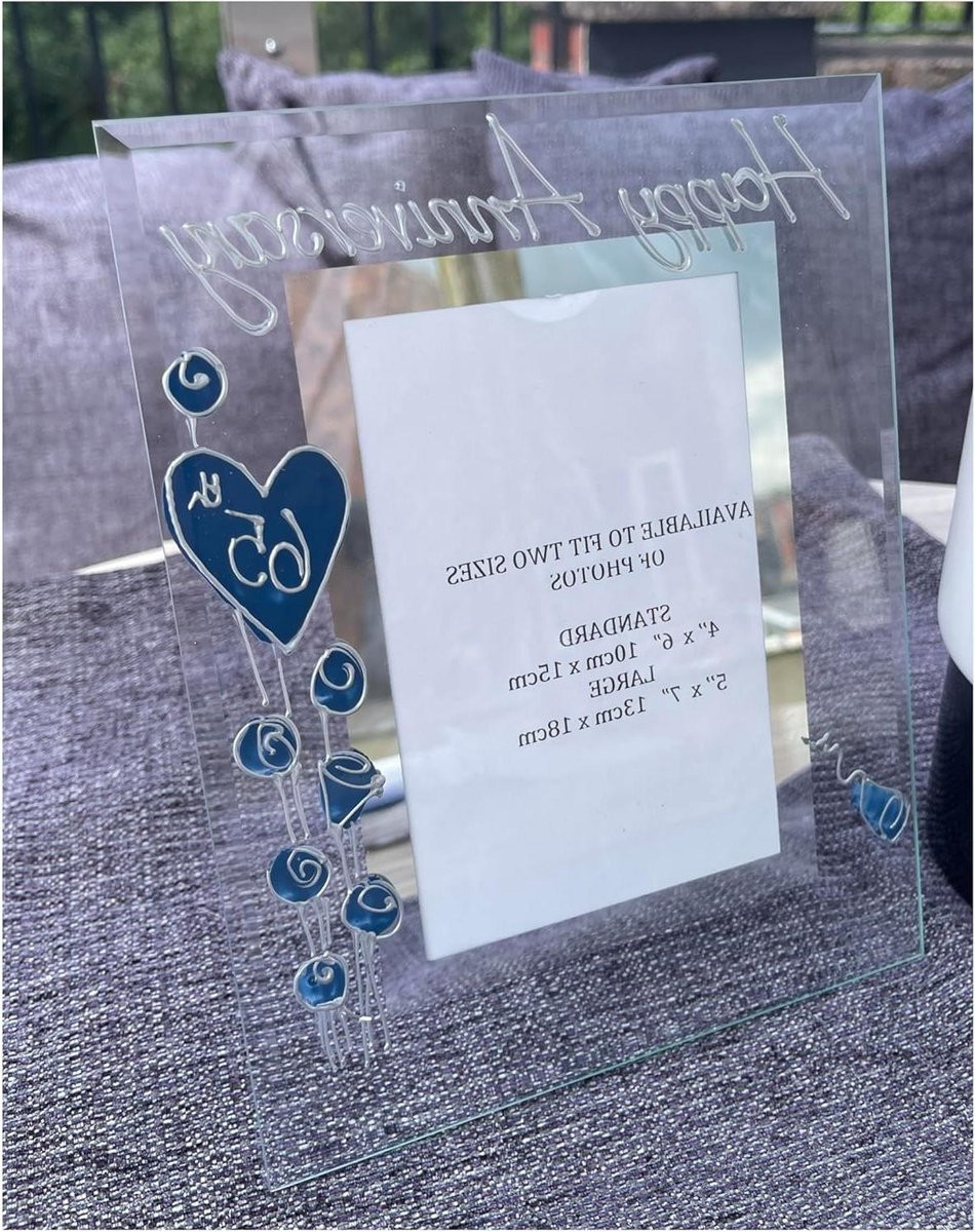 Handgeschilderde Jubileum Fotolijst Blauwe Saffier - 10 x 15 cm - Blauw