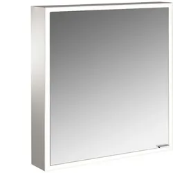 Emco prime Aufputz-Lichtspiegelschrank 949706259 600x700mm, 1 Tür, Anschlag links, aluminium/spiegel