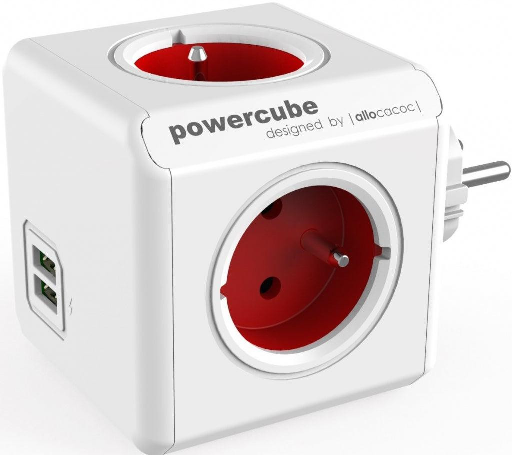 Allocacoc Power Cube 1202RD/DEOUPC Dobbelsteen met stopcontacten, 250V