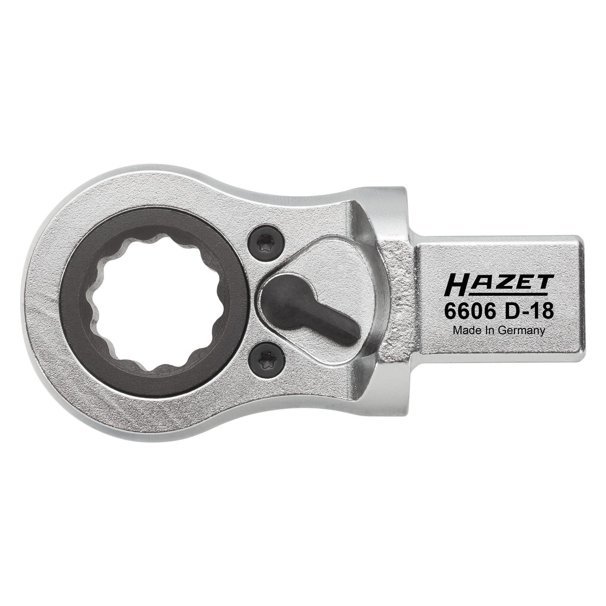 Hazet Einsteck-Ratschen-Ringschlüssel 6606D-16 Einsteck-Vierkant 14 x 18 mm Aussen Doppel-Sechsk... (1/2") (6606D-16)