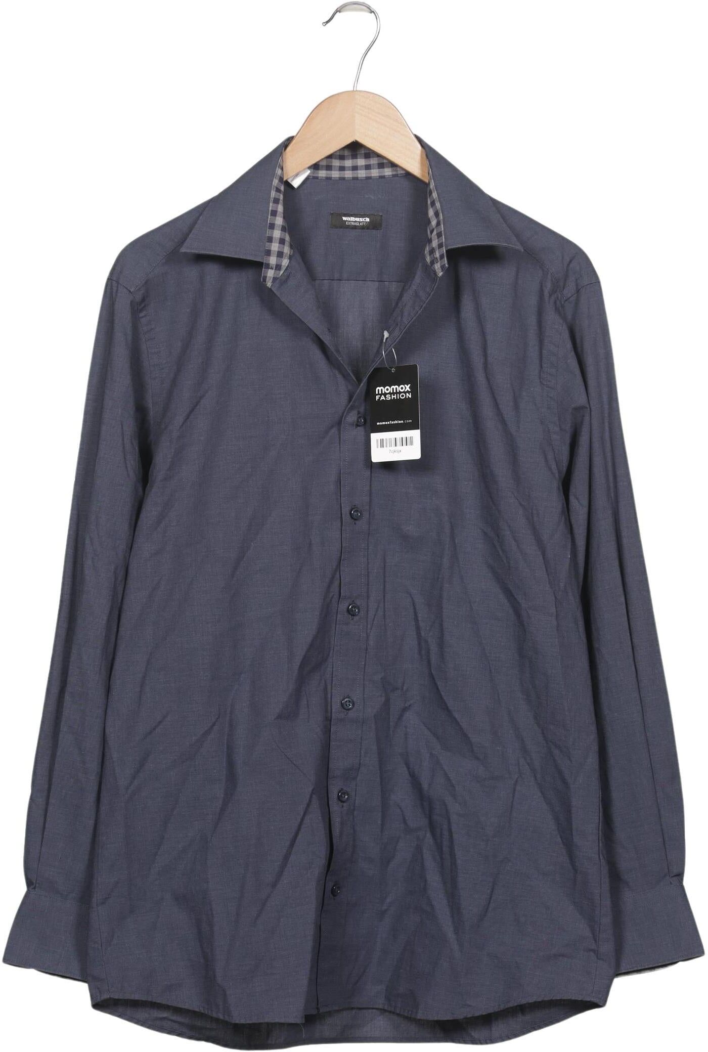 Walbusch Herren Hemd, Marineblau, Gr. 41, Baumwolle - Second Hand