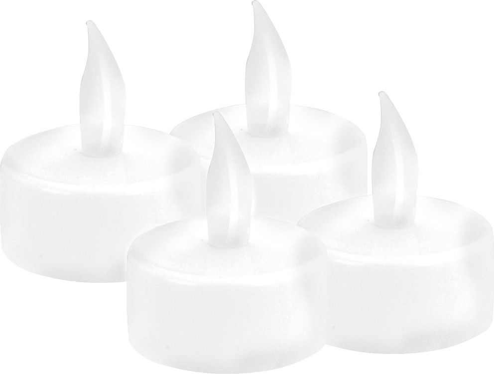 Koopman LED-theelichthouders wit set van 16 stuks