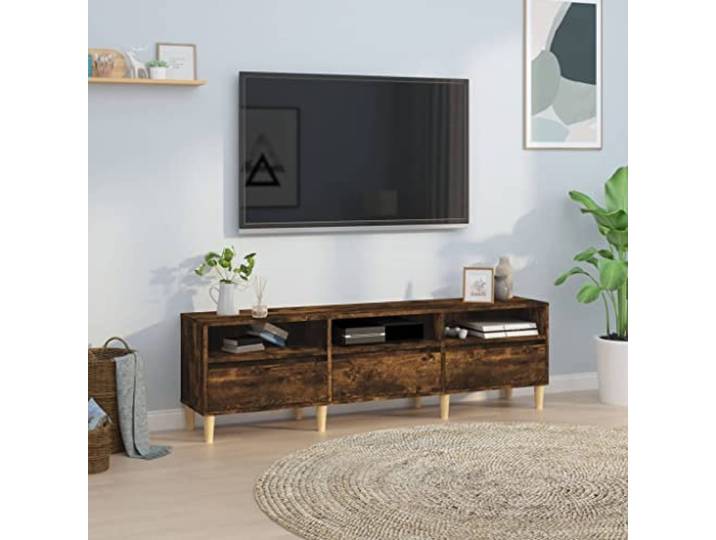 HEFZGDB TV-Schrank Räuchereiche 150x30x44,5 cm Holzwerkstoff mit glatter Oberfläche und reichlich Stauraum für Multimedia-Geräte, langlebiges Möbelstück für Wohnzimmer, TV-Ständer