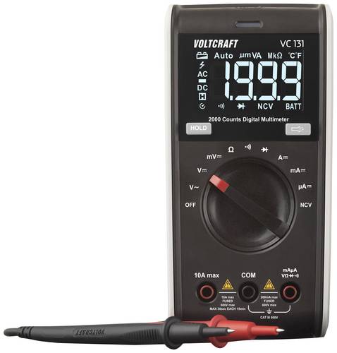 VOLTCRAFT VC131 Hand-Multimeter digital CAT III 600V Anzeige (Counts): 2000