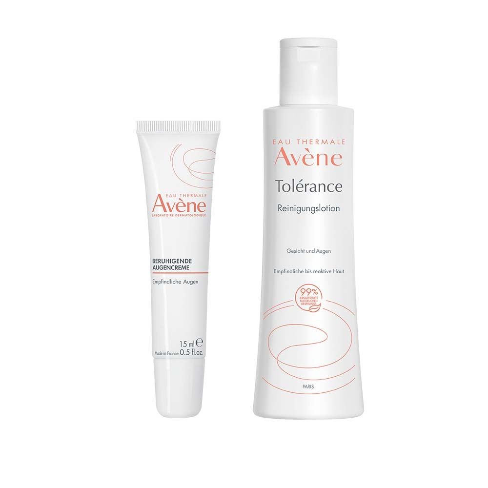 Avène Beruhigende Augencreme + Tolérance Reinigungslotion Set 1 St