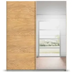 Schwebetürenschrank mit Spiegel Malva Extra , creme , Maße (cm): B: 181 H: 210