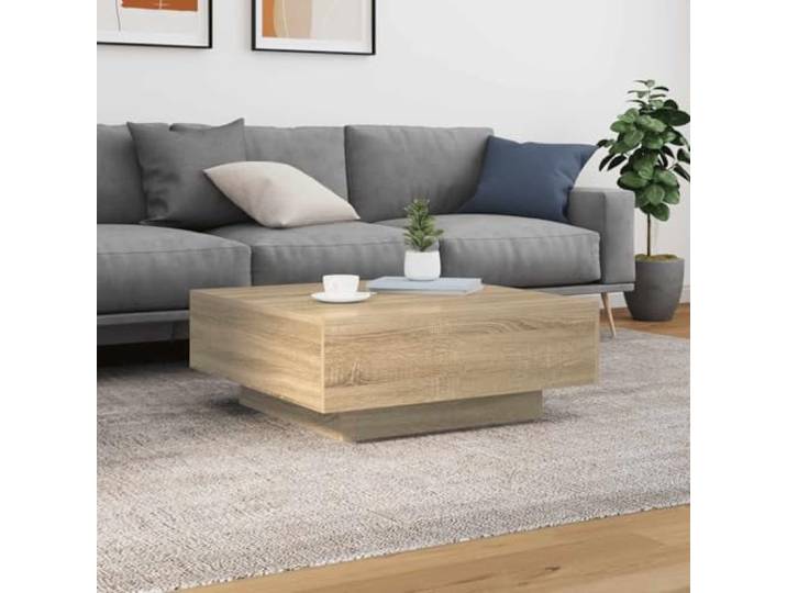 KTHLBRH Couchtisch Eiche Sonoma 80 x 80 x 31 cm Mehrschichtholz Robuste Tischplatte, vielseitiges Design, Beistelltisch oder Teetisch, einfache Montage