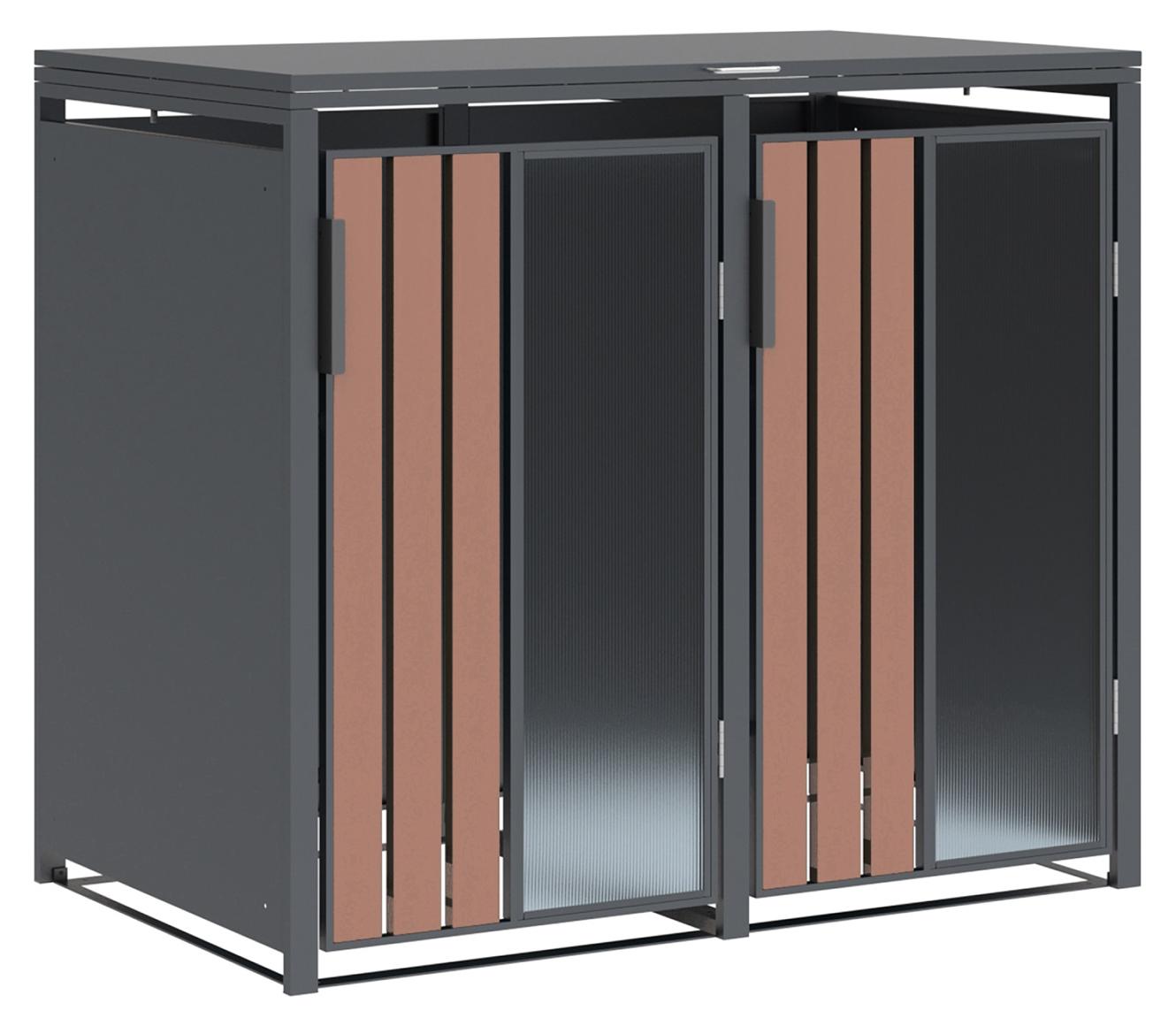 Westmann Status 2 Metall Mülltonnenbox 2er 2x240 L Anthrazit