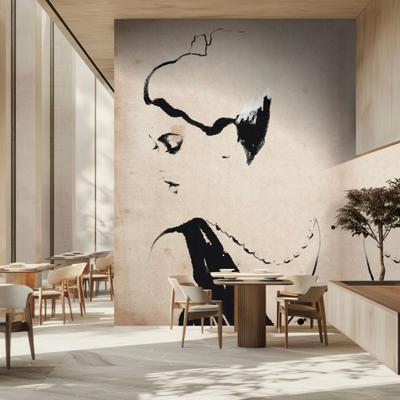 Fototapete LIVING WALLS "Walls by Patel 5 Fototapete Abstraktes Frauenporträt", beige (natur), B:2m H:0m L:2,7m, Vlies, Tapeten, Abstraktes Frauenporträt auf 200 g/m² Premium-Vlies