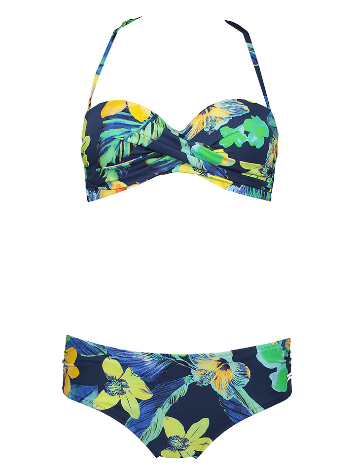 LASCANA Bikini in Blau/ Grün - 40C-Cup