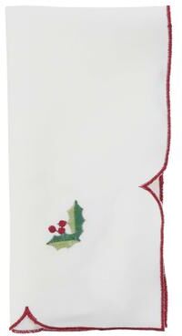 Saro Lifestyle Embroidered Christmas Table Napkins (Set of 4)