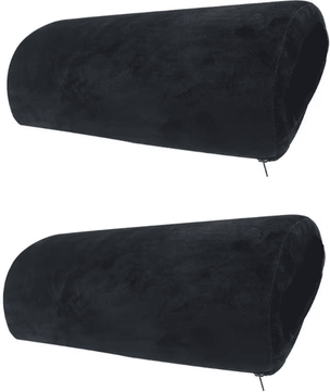 Inspire Essentials Half Moon Memory Foam Bolster Pillow For Legs Knees Back And Head Support 2 Pcs Black