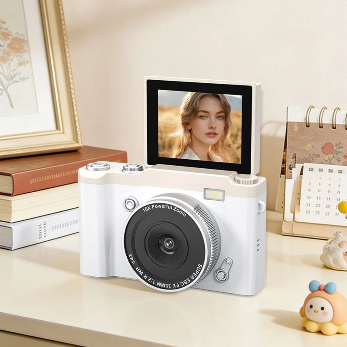 INF 4K Digitalkamera mit 2.4 inch IPS Klappbildschirm, 16x Digitalzoom, LED Aufhelllicht, USB Type-C, Taschenformat